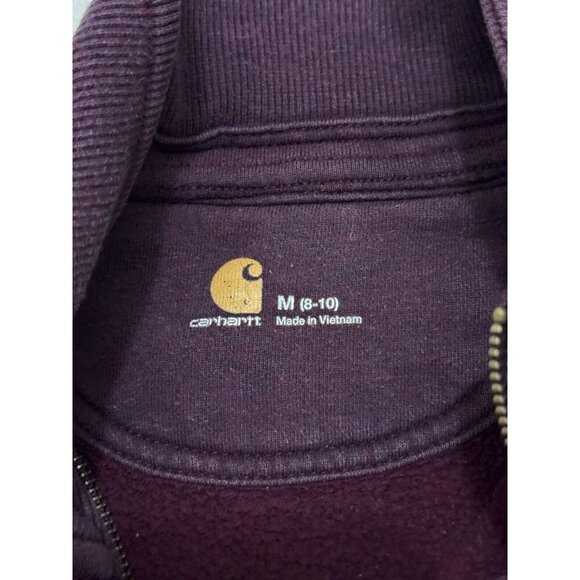 CARHARTT Women Purple Full Zip Fleece Jacket Lined Work Outdoors MEDIUM Spellout - Picture 4 of 13